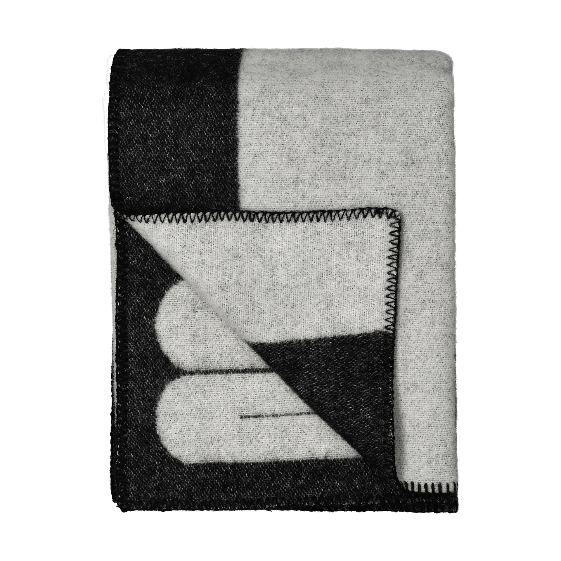 Plaid Duality 130x180 cm, Nero-grigio chiaro Swedese