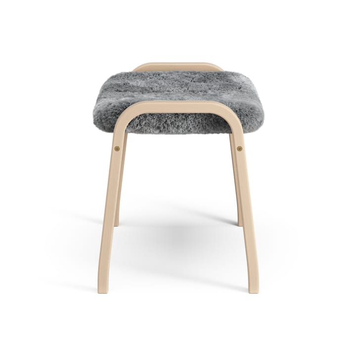 Poggiapiedi in Lamino laccato faggio/pelle di pecora, Scandinavian grey (grigio) Swedese
