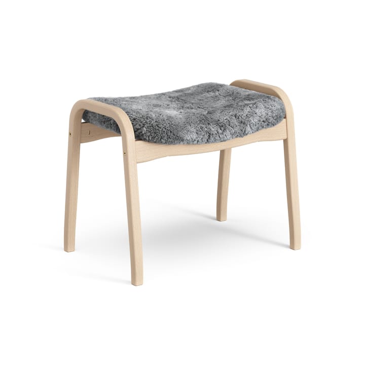 Poggiapiedi in Lamino laccato faggio/pelle di pecora, Scandinavian grey (grigio) Swedese