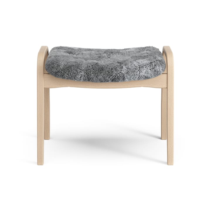 Poggiapiedi in Lamino laccato faggio/pelle di pecora, Scandinavian grey (grigio) Swedese