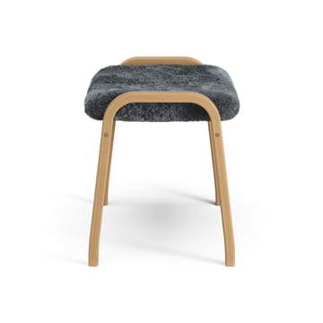 Poggiapiedi Lamino in rovere oliato/pelle di pecora - Charcoal (grigio scuro) - Swedese
