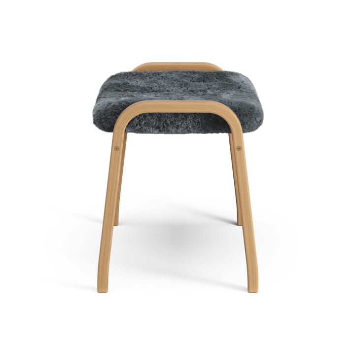 Poggiapiedi Lamino in rovere oliato/pelle di pecora, Charcoal (grigio scuro) Swedese