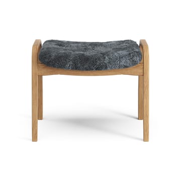 Poggiapiedi Lamino in rovere oliato/pelle di pecora - Charcoal (grigio scuro) - Swedese
