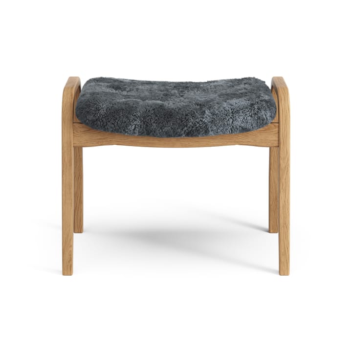 Poggiapiedi Lamino in rovere oliato/pelle di pecora, Charcoal (grigio scuro) Swedese