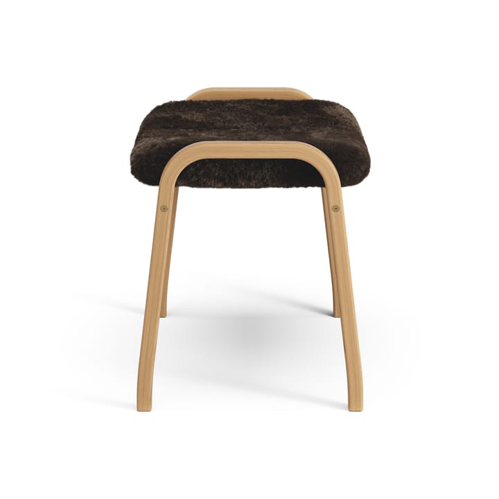 Poggiapiedi Lamino in rovere oliato/pelle di pecora, Espresso (marrone) Swedese
