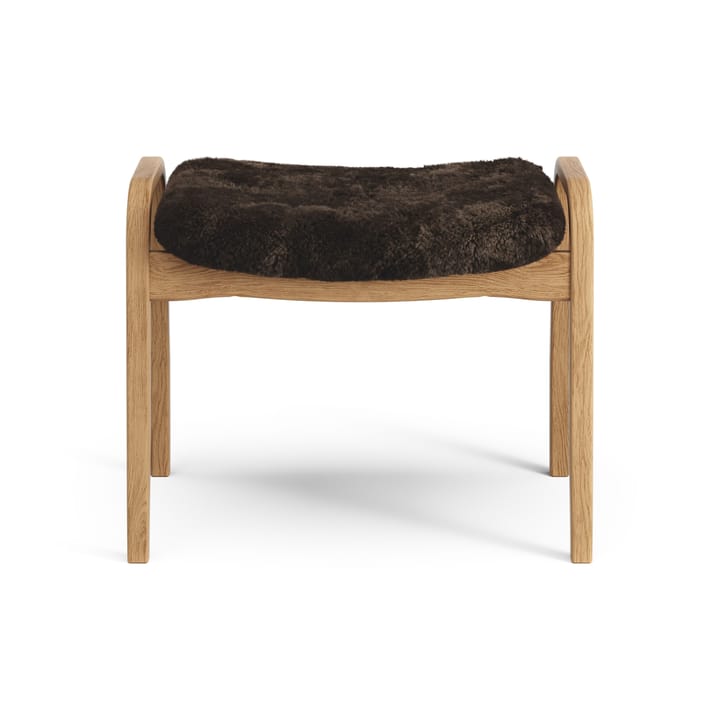 Poggiapiedi Lamino in rovere oliato/pelle di pecora, Espresso (marrone) Swedese