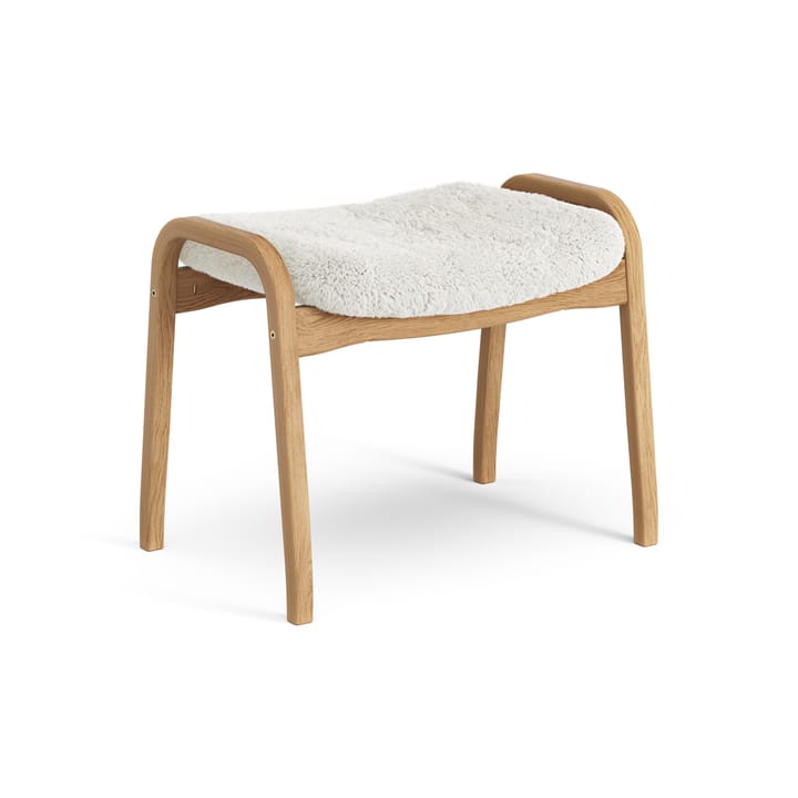 Poggiapiedi Lamino in rovere oliato/pelle di pecora - Off-white (bianco) - Swedese