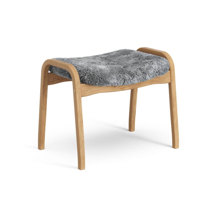 Poggiapiedi Lamino in rovere oliato/pelle di pecora - Scandinavian grey (grigio) - Swedese