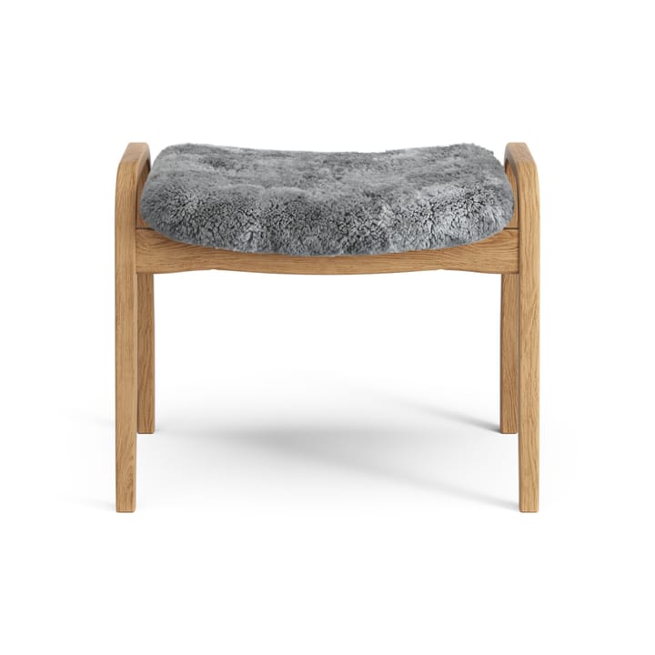 Poggiapiedi Lamino in rovere oliato/pelle di pecora, Scandinavian grey (grigio) Swedese