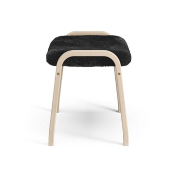Poggiapiedi Lamino in rovere pigmentato bianco/pelle di pecora - Black (nero) - Swedese