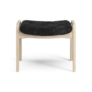 Poggiapiedi Lamino in rovere pigmentato bianco/pelle di pecora - Black (nero) - Swedese