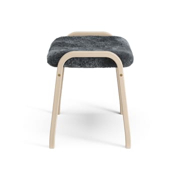 Poggiapiedi Lamino in rovere pigmentato bianco/pelle di pecora - Charcoal (grigio scuro) - Swedese