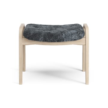 Poggiapiedi Lamino in rovere pigmentato bianco/pelle di pecora - Charcoal (grigio scuro) - Swedese