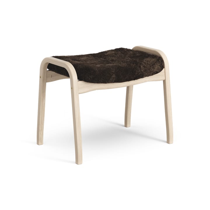 Poggiapiedi Lamino in rovere pigmentato bianco/pelle di pecora - Espresso (marrone) - Swedese