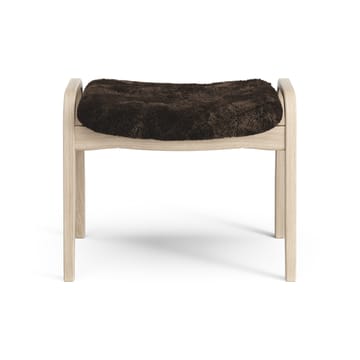 Poggiapiedi Lamino in rovere pigmentato bianco/pelle di pecora - Espresso (marrone) - Swedese