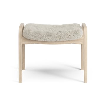 Poggiapiedi Lamino in rovere pigmentato bianco/pelle di pecora - Moonlight (beige) - Swedese