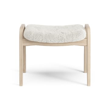 Poggiapiedi Lamino in rovere pigmentato bianco/pelle di pecora - Off-white (bianco) - Swedese
