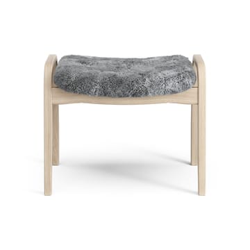 Poggiapiedi Lamino in rovere pigmentato bianco/pelle di pecora - Sahara (marrone nougat) - Swedese