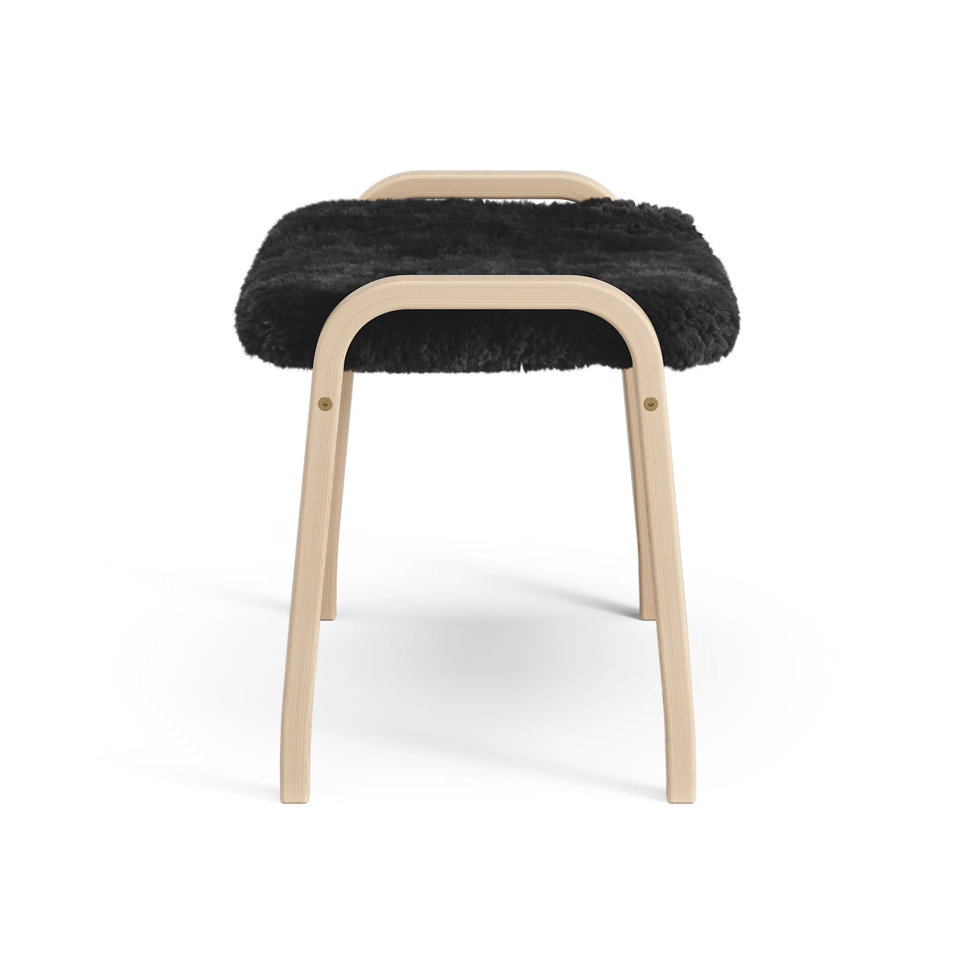 Poggiapiedi per bambini Lamini laccato faggio/pelle di pecora, Black (nero) Swedese