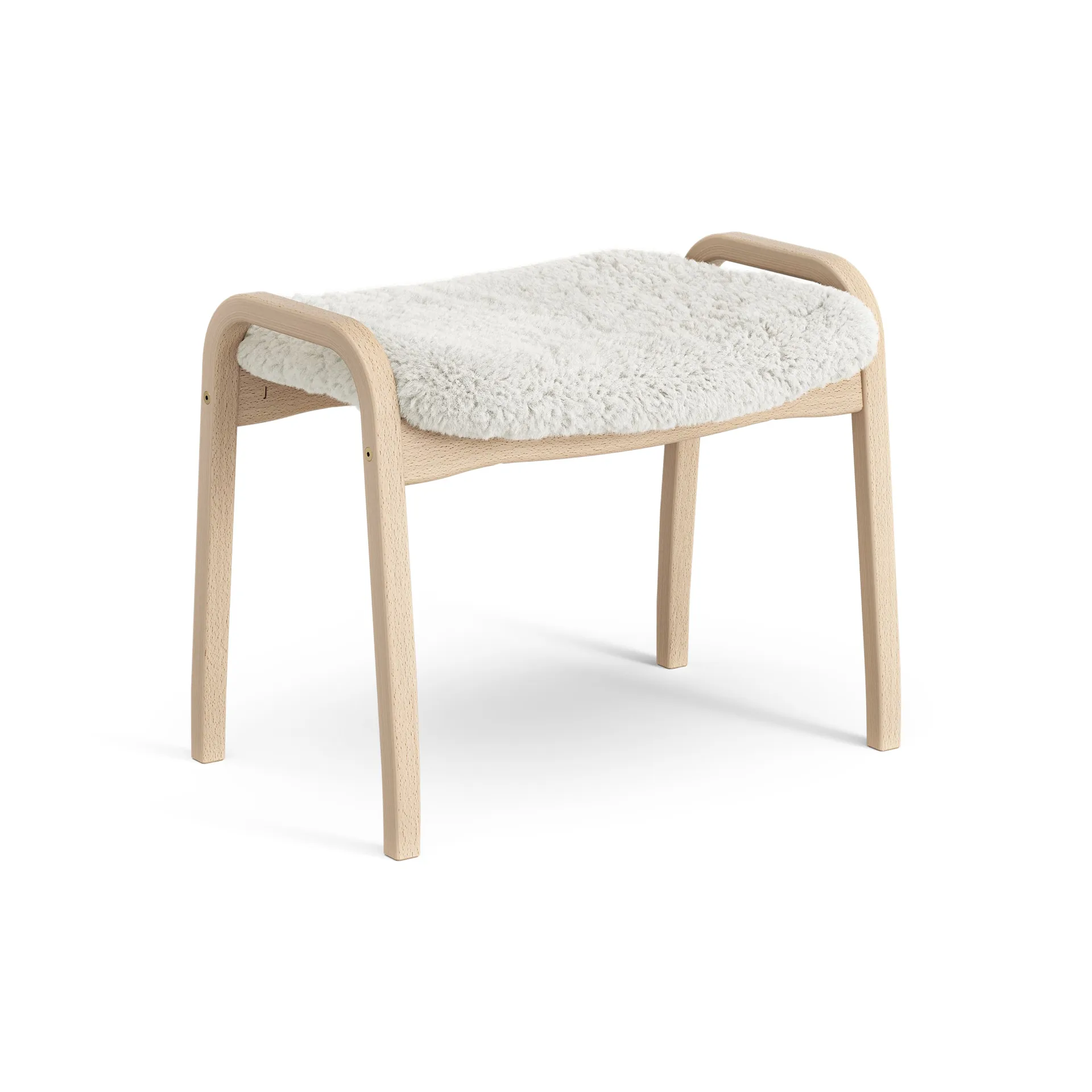 Poggiapiedi per bambini Lamini laccato faggio/pelle di pecora, Off-white (bianco) Swedese