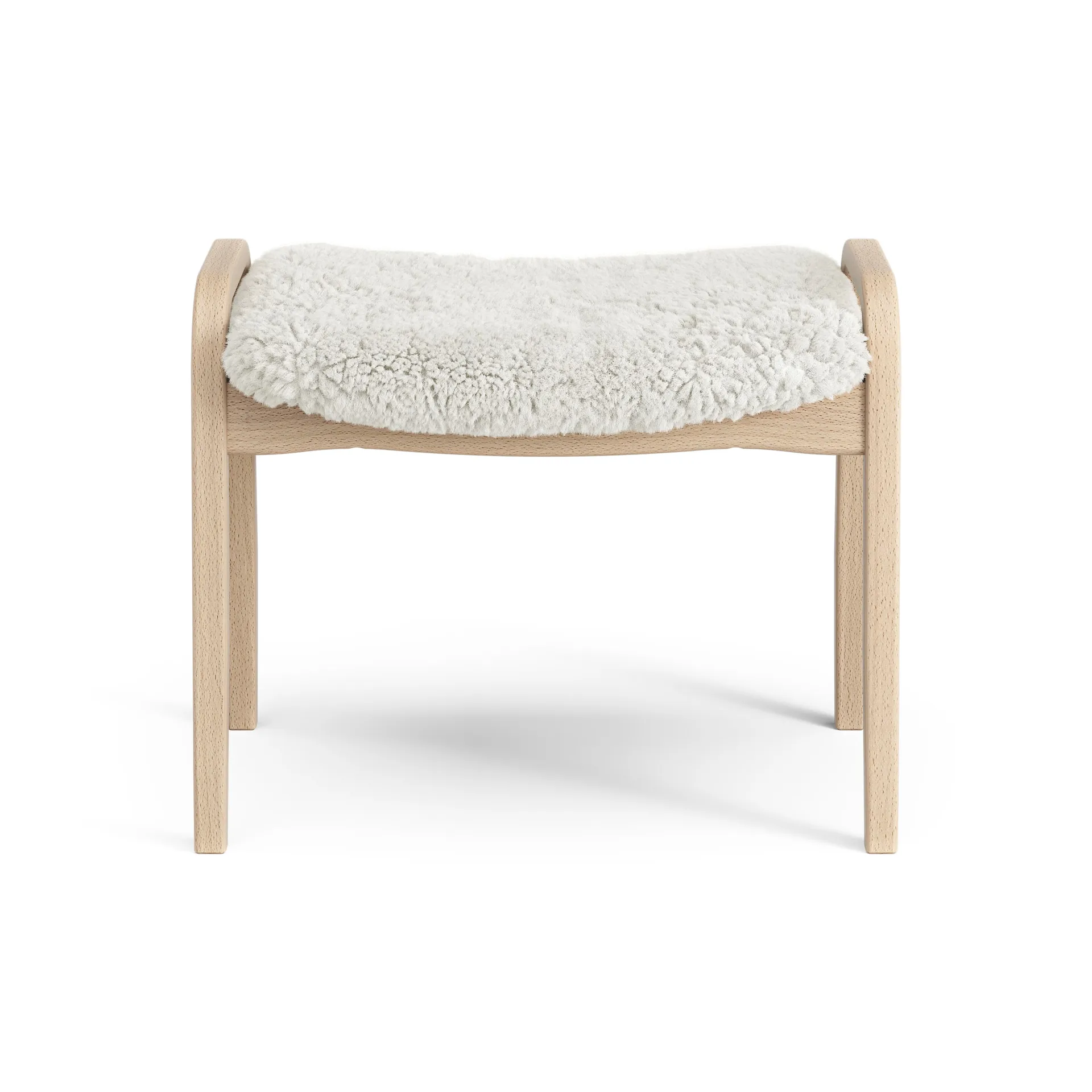 Poggiapiedi per bambini Lamini laccato faggio/pelle di pecora, Off-white (bianco) Swedese