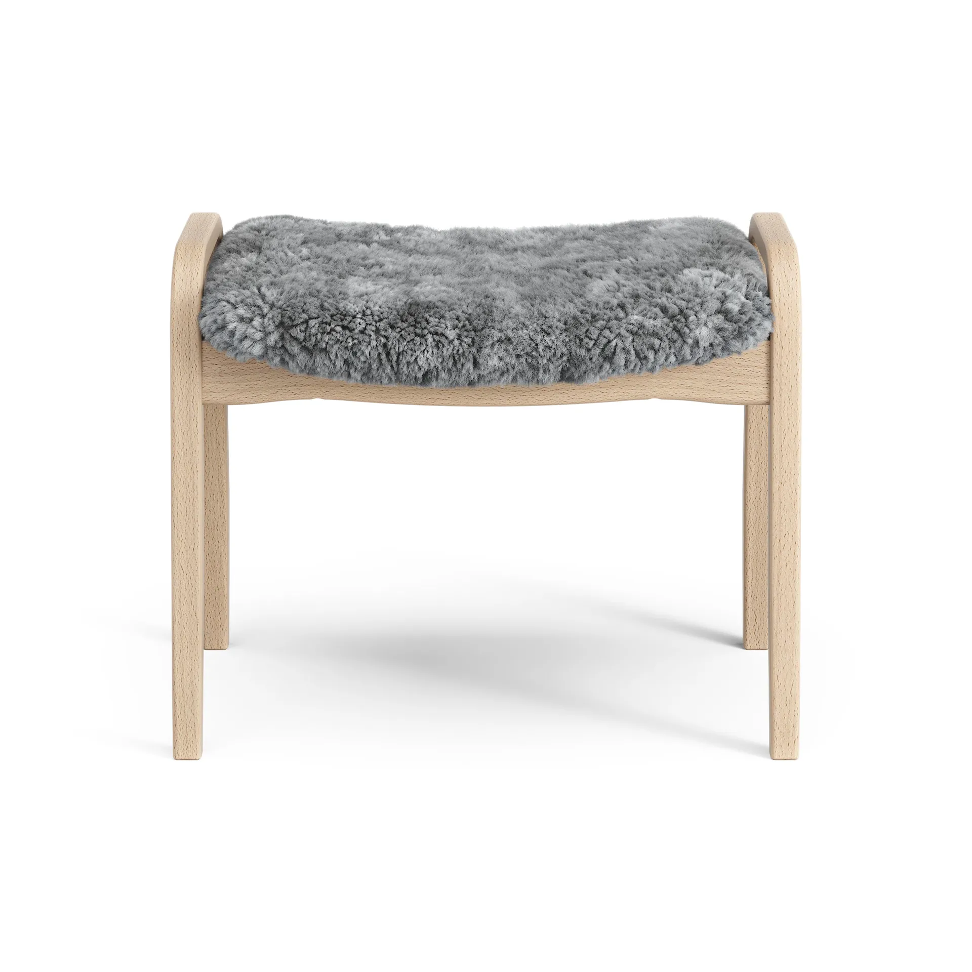 Poggiapiedi per bambini Lamini laccato faggio/pelle di pecora, Scandinavian grey (grigio) Swedese