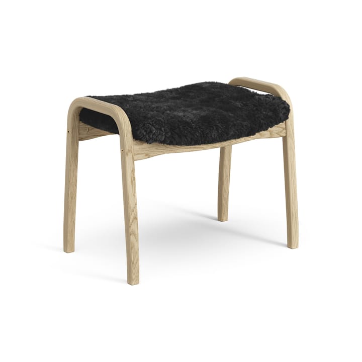 Poggiapiedi per bambini Lamini laccato rovere/pelle di pecora, Black (nero) Swedese