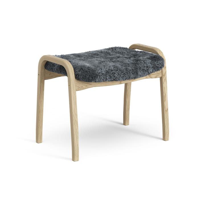 Poggiapiedi per bambini Lamini laccato rovere/pelle di pecora, Charcoal (grigio scuro) Swedese