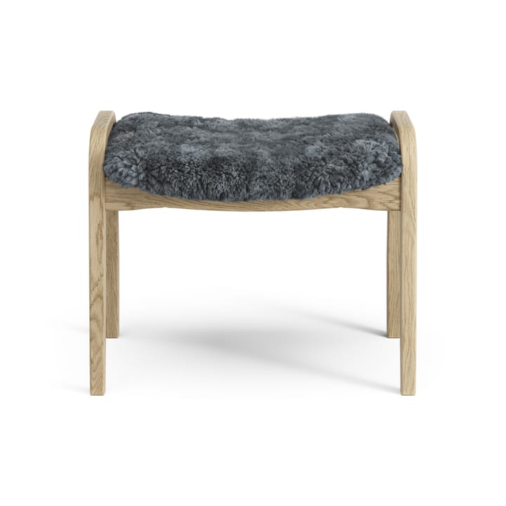 Poggiapiedi per bambini Lamini laccato rovere/pelle di pecora, Charcoal (grigio scuro) Swedese