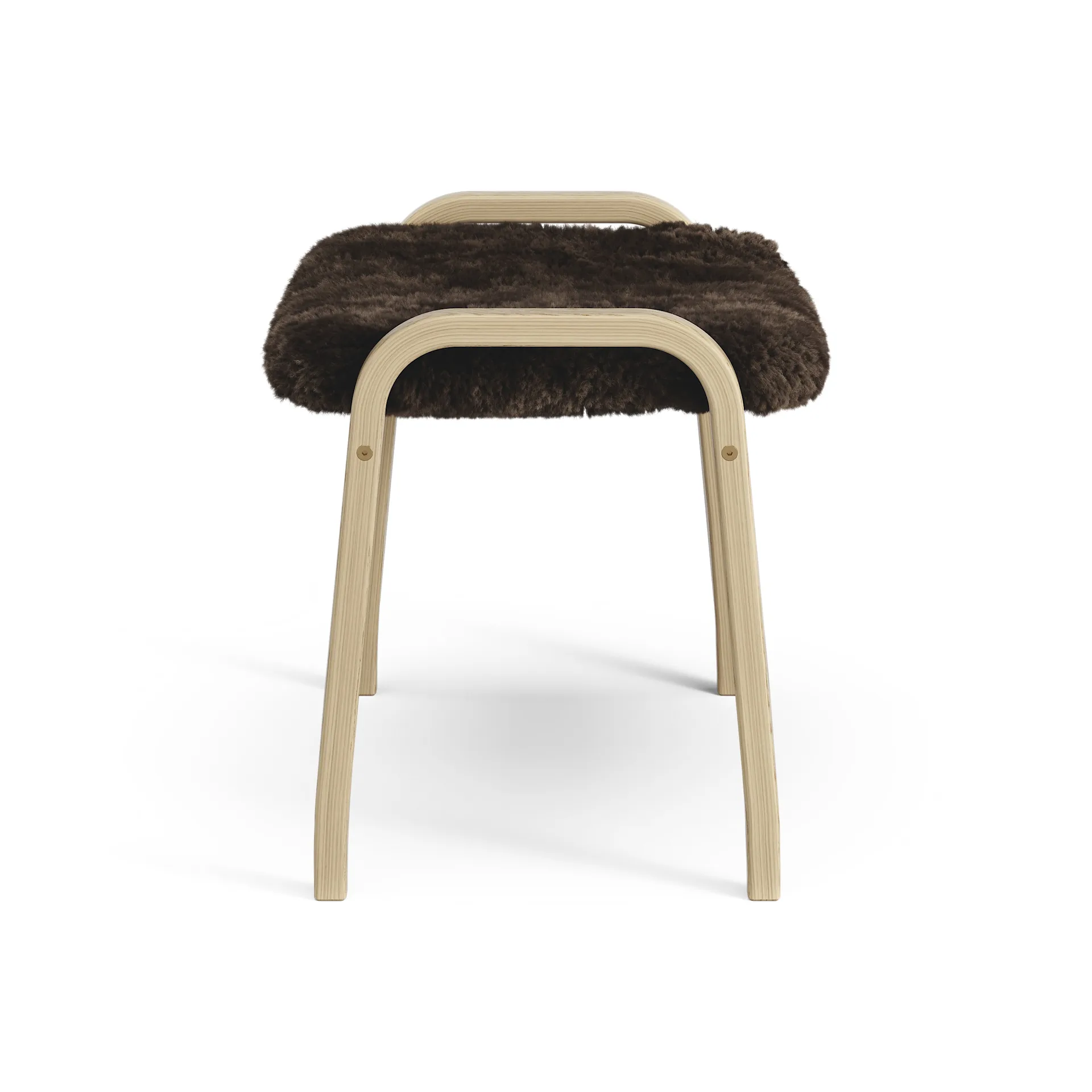 Poggiapiedi per bambini Lamini laccato rovere/pelle di pecora, Espresso (marrone) Swedese