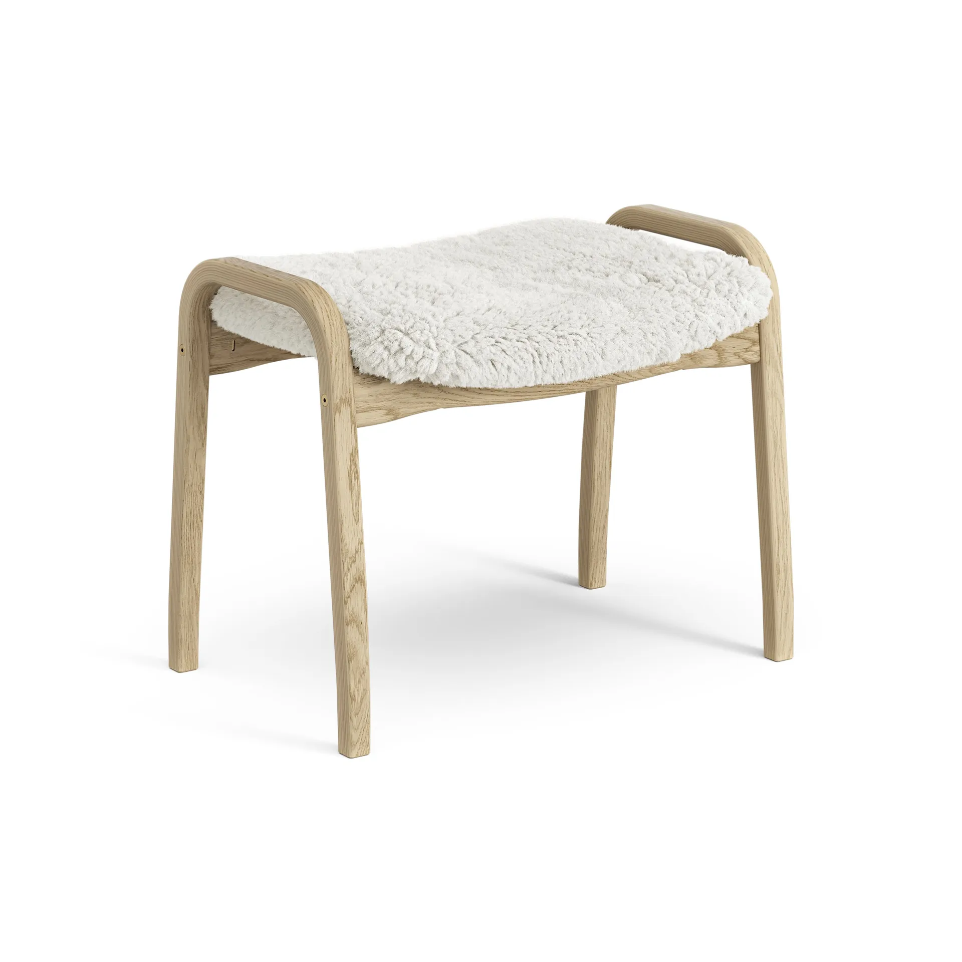 Poggiapiedi per bambini Lamini laccato rovere/pelle di pecora, Off-white (bianco) Swedese
