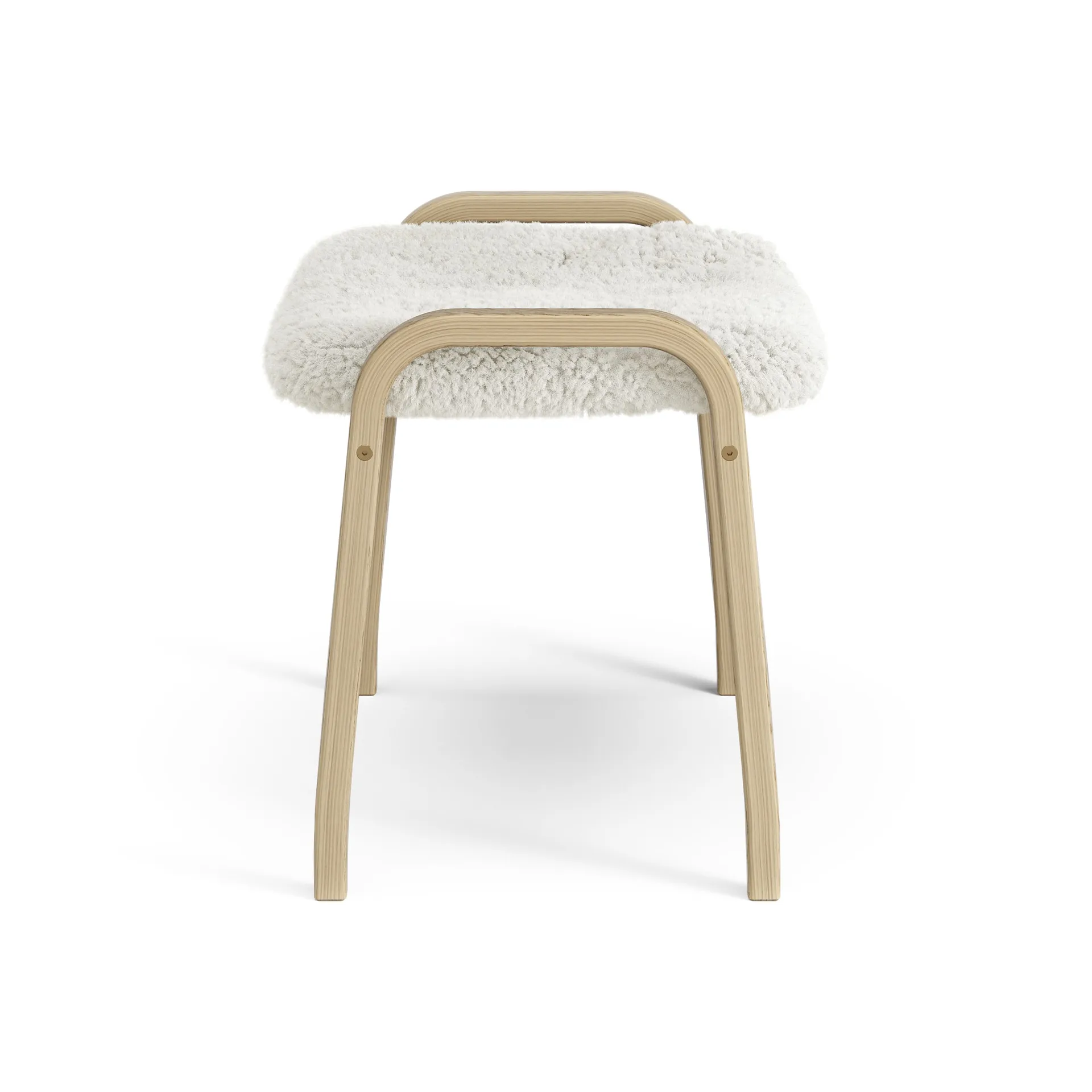 Poggiapiedi per bambini Lamini laccato rovere/pelle di pecora, Off-white (bianco) Swedese