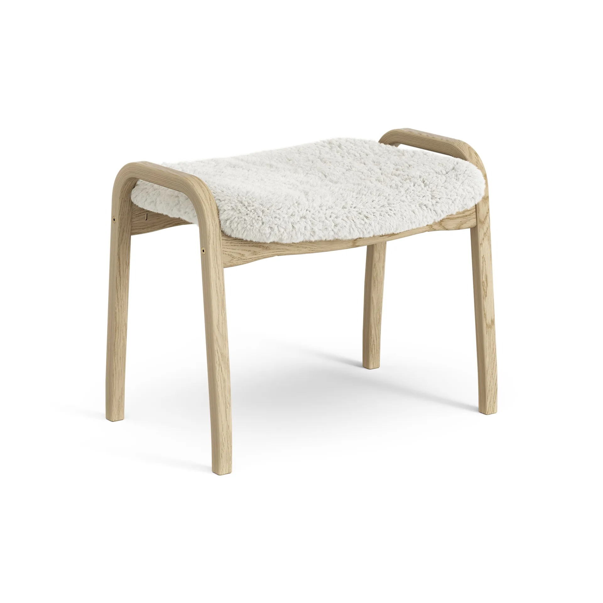 Poggiapiedi per bambini Lamini laccato rovere/pelle di pecora, Off-white (bianco) Swedese