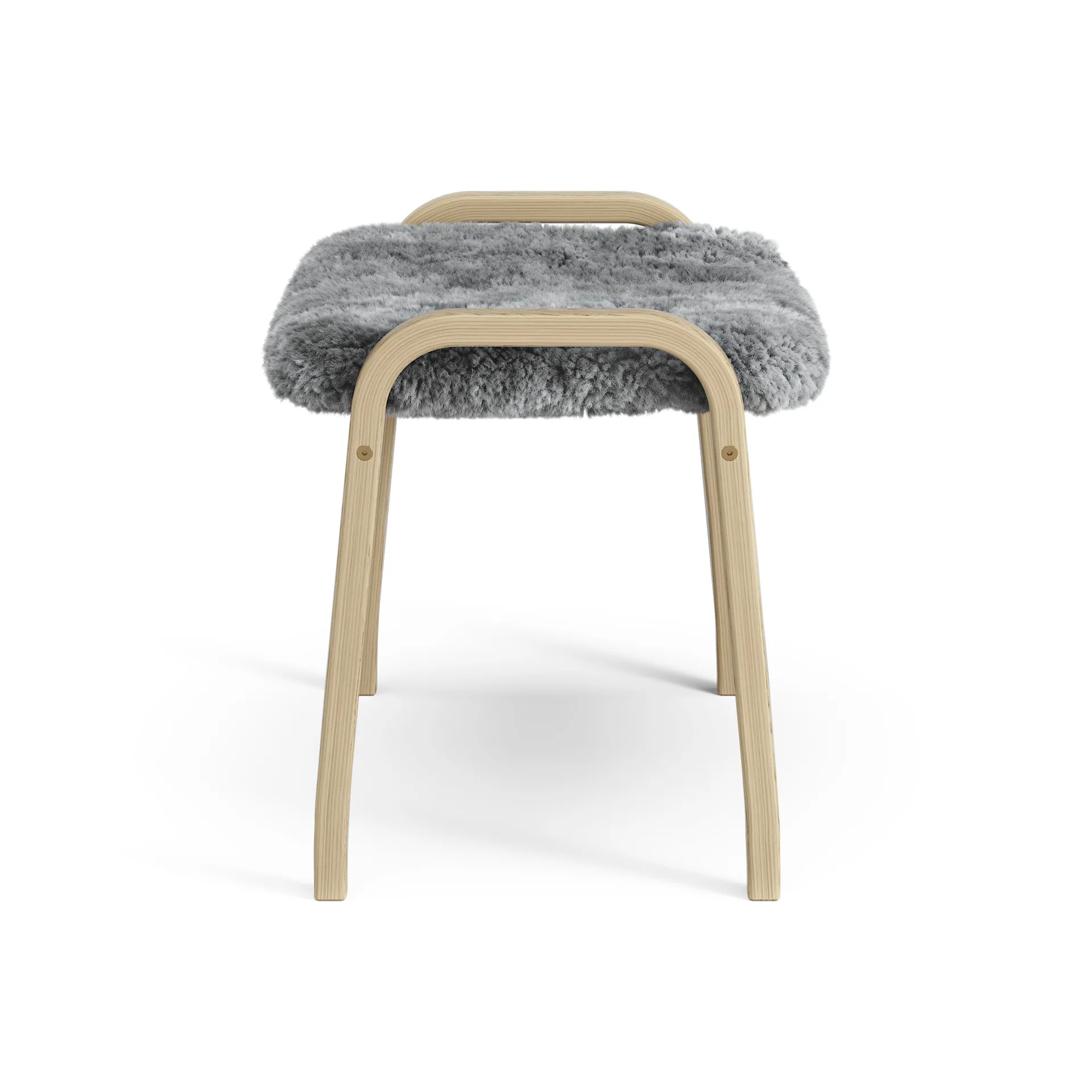 Poggiapiedi per bambini Lamini laccato rovere/pelle di pecora, Scandinavian grey (grigio) Swedese