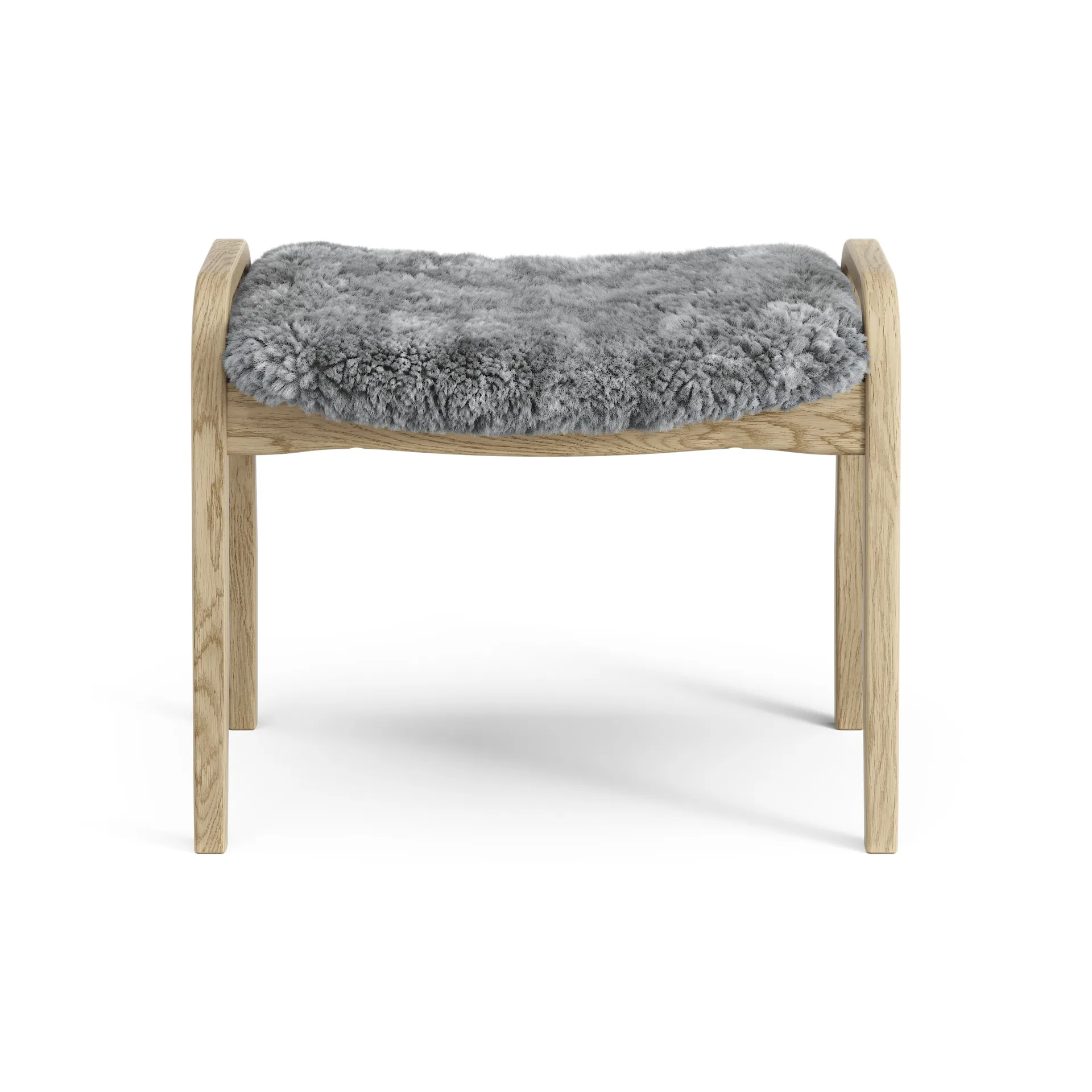 Poggiapiedi per bambini Lamini laccato rovere/pelle di pecora, Scandinavian grey (grigio) Swedese