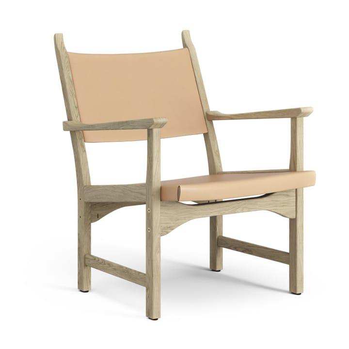 Poltrona Caryngo - Rovere laccato naturale, cuoio colore naturale - Swedese