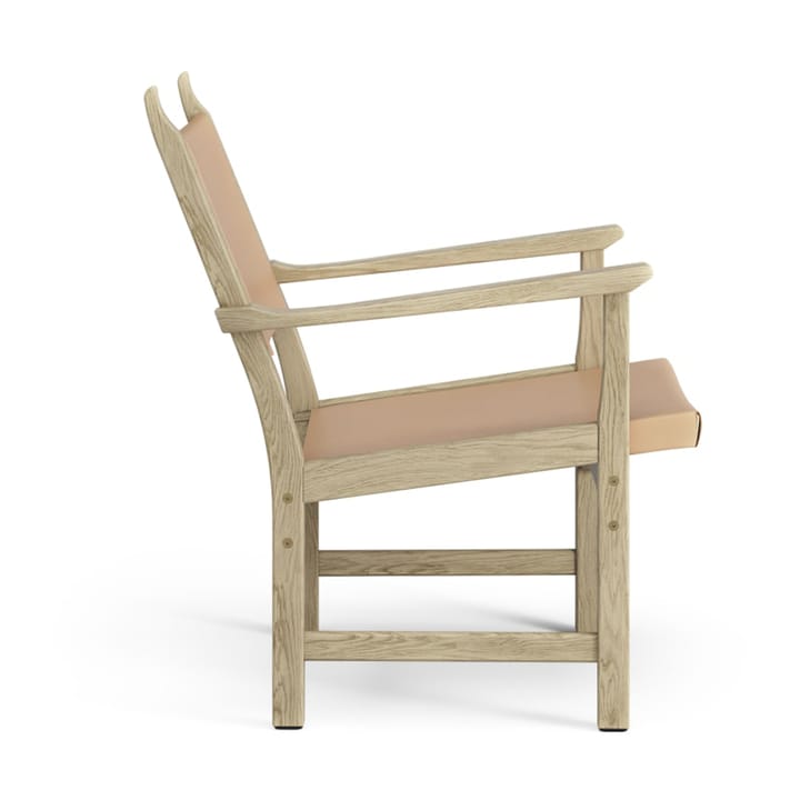 Poltrona Caryngo, Rovere laccato naturale, cuoio colore naturale Swedese