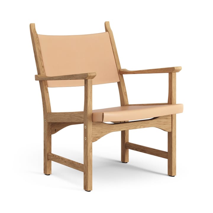 Poltrona Caryngo - Rovere oliato, cuoio colore naturale - Swedese