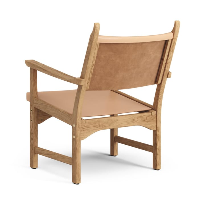 Poltrona Caryngo, Rovere oliato, cuoio colore naturale Swedese