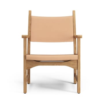 Poltrona Caryngo - Rovere oliato, cuoio colore naturale - Swedese
