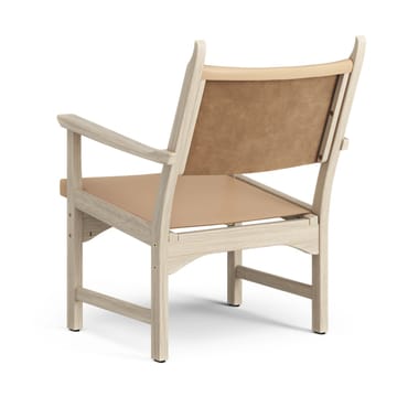 Poltrona Caryngo - Rovere pigmentato bianco, cuoio colore naturale - Swedese