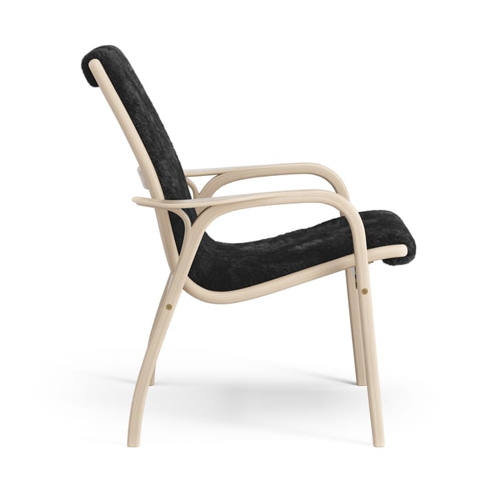 Poltrona Laminett in rovere pigmentato bianco/pelle di pecora, Black (nero) Swedese