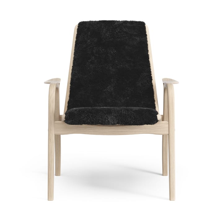 Poltrona Laminett in rovere pigmentato bianco/pelle di pecora, Black (nero) Swedese