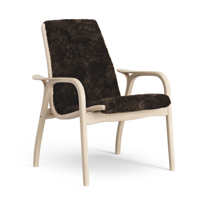 Poltrona Laminett in rovere pigmentato bianco/pelle di pecora - Espresso (marrone) - Swedese