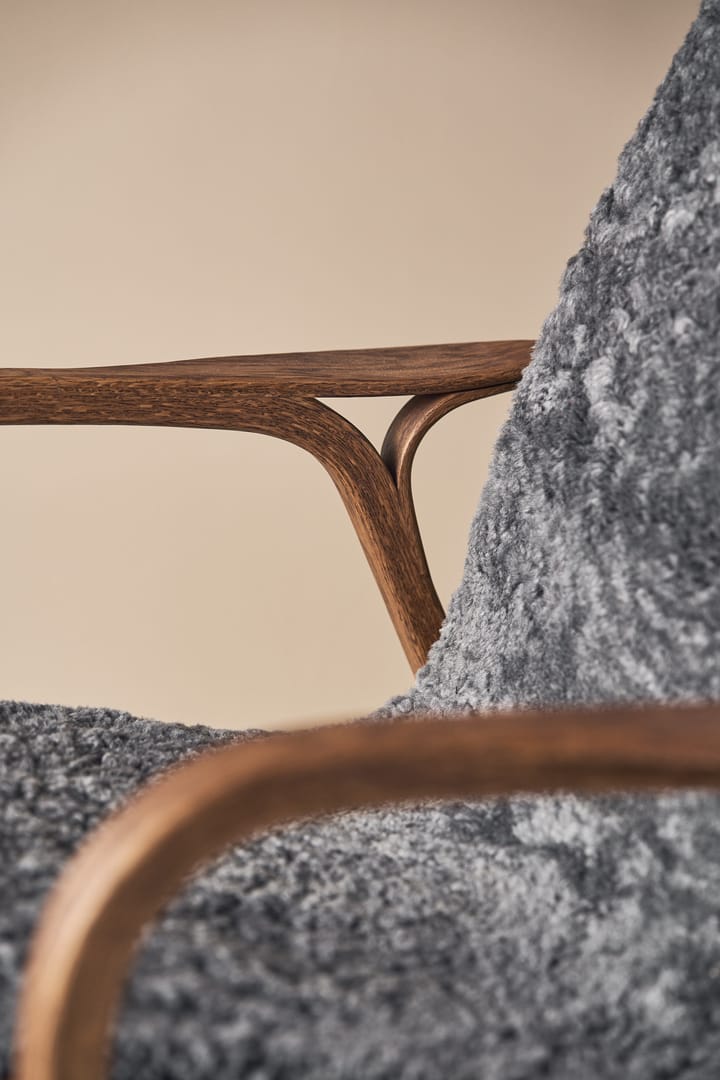 Poltrona Laminett in rovere/pelle di pecora Special Edition, Rubio Monocoat Chocolate-Charcoal Swedese