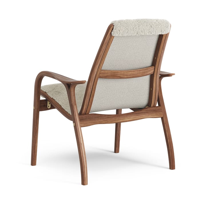 Poltrona Laminett noce oliato/pelle di pecora, Moonlight (beige) Swedese