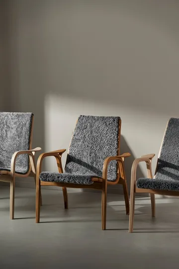 Poltrona Laminett rovere oliato/pelle di pecora - Scandinavian grey (grigio) - Swedese