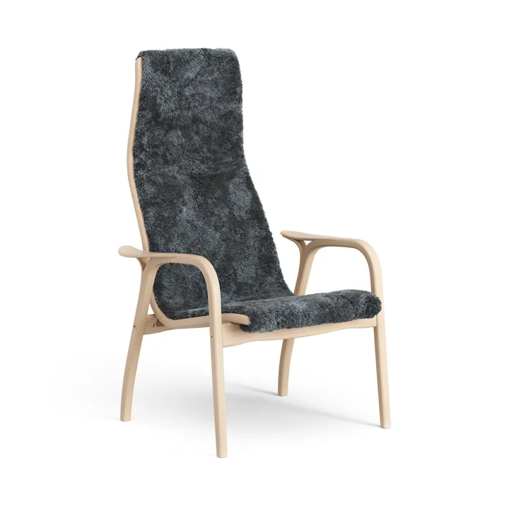 Poltrona Lamino in faggio laccato/pelle di pecora - Charcoal (grigio scuro) - Swedese