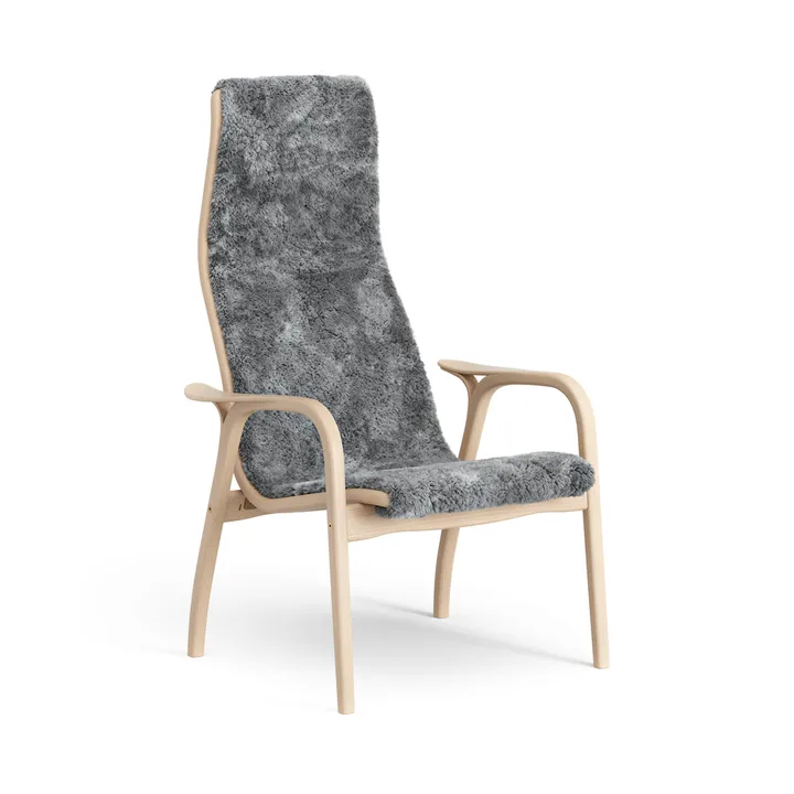 Poltrona Lamino in faggio laccato/pelle di pecora - Scandinavian Grey (grigio) - Swedese