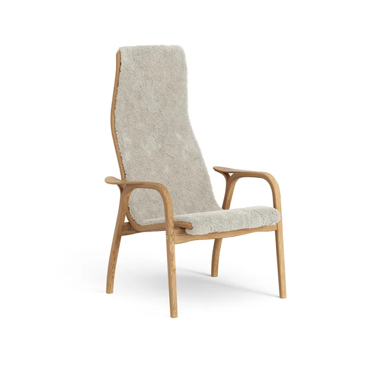 Poltrona Lamino in rovere oliato/pelle di pecora - Moonlight (beige) - Swedese